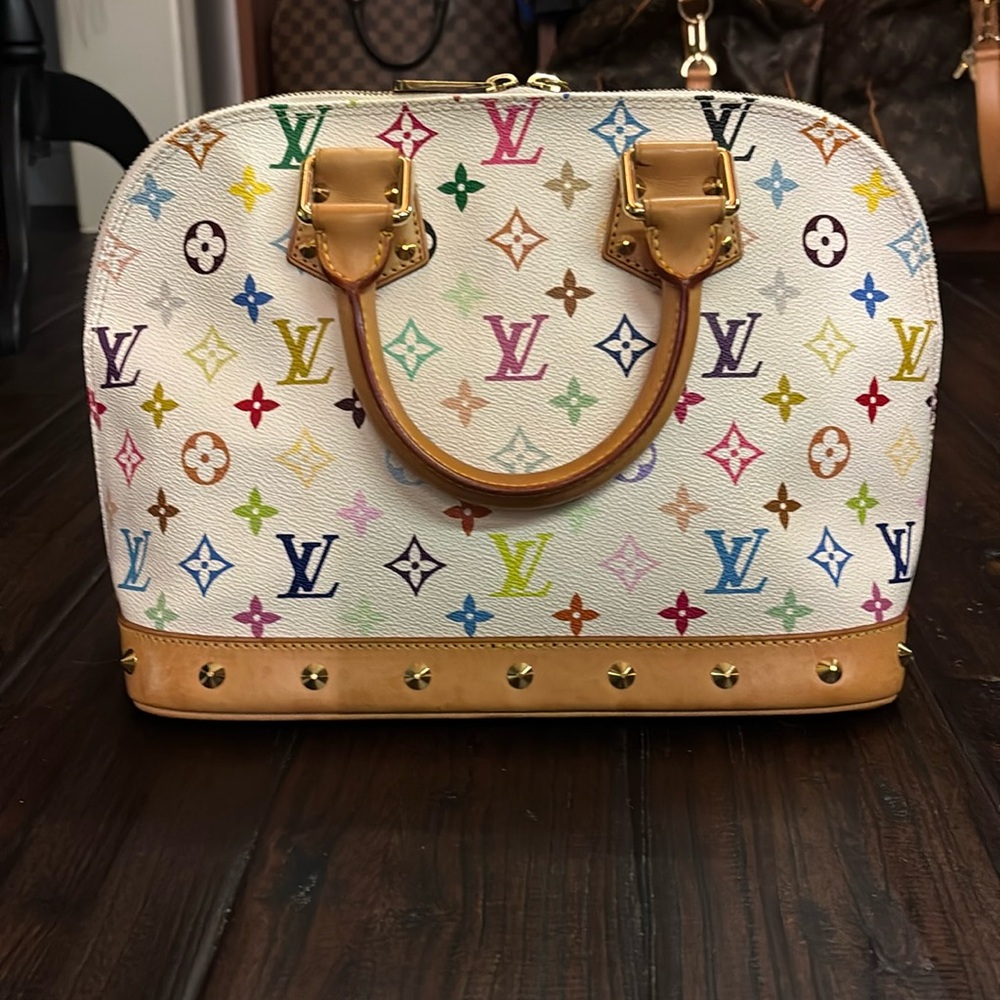 Louis Vuitton Multicolor Monogram White Canvas Alma Original Murakami 🌈 - Picture 2 of 12
